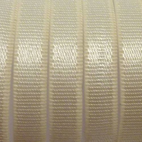 25cm fil élastique plat largeur 6mm brillant satiné écru, ivoire