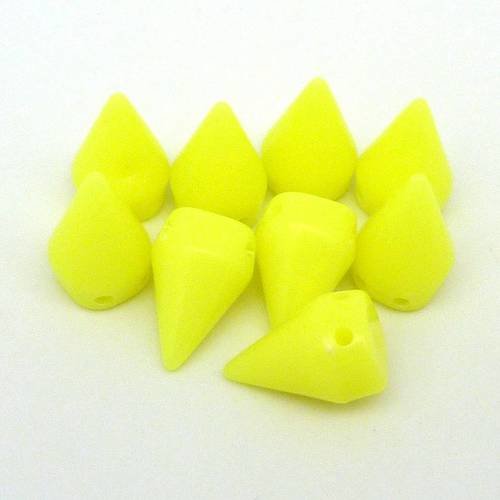 5 perles clous connecteur 15x10mm jaune fluo double trous- punk rock 