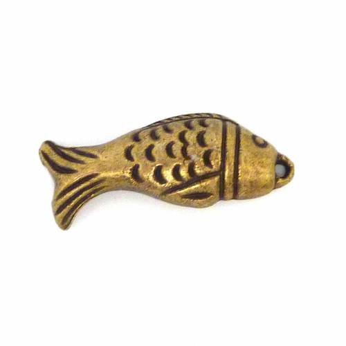 Pendentif, breloque poisson 26,7mm en métal bronze