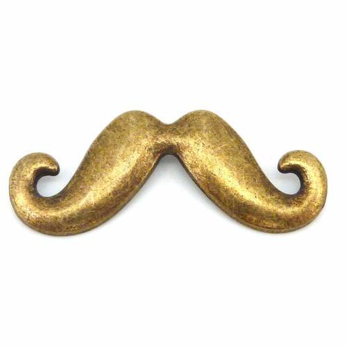Perle, pendentif, connecteur moustache 44mm en métal bronze 