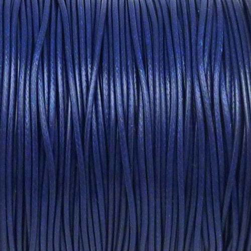 5m de cordon polyester enduit 1mm souple bleu marine brillant