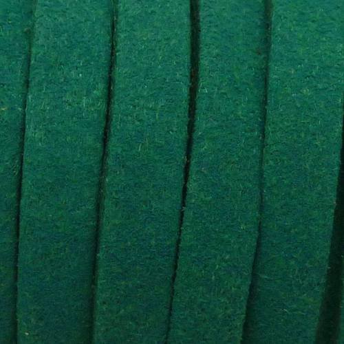 Cordon plat daim synthétique 5mm vert menthe