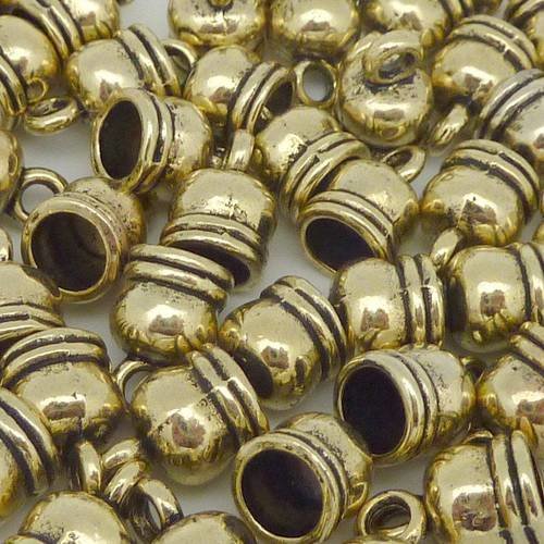 50 embouts pour cordon 5,5mm cache nœud en métal vieil or, jaune 