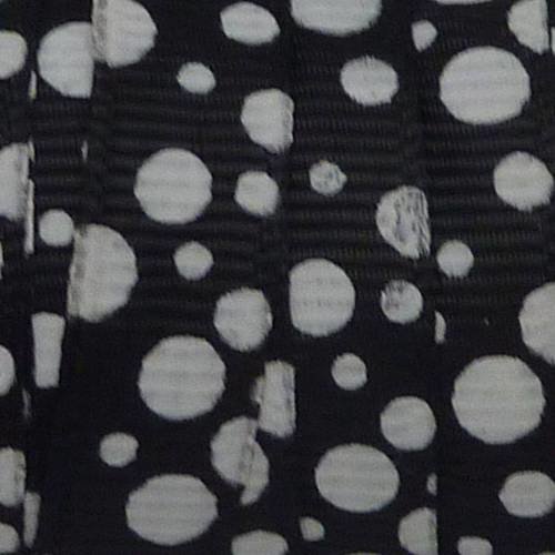 50cm ruban plat point 10mm blanc sur fond noir