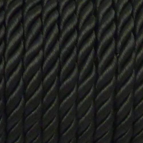50cm cordon nylon mouliné 5mm noir 