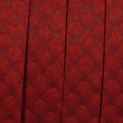25cm cordon plat large 9,5mm suedine aspect daim de couleur rouge 