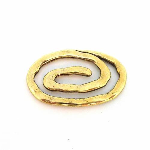 1 spirale ovale, connecteur 37 x 22mm en métal couleur vieil or