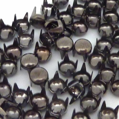 15 clous griffe rond en métal argenté anthracite 4mm pour customiser 