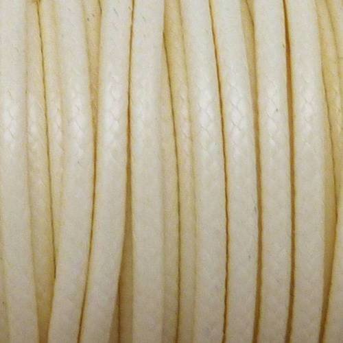 4m cordon polyester enduit souple imitation cuir blanc cassé 2mm bril 