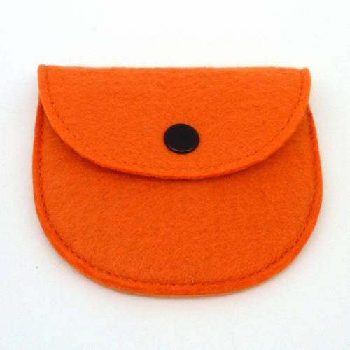 Pochette arrondie à customiser orange en laine feutrée