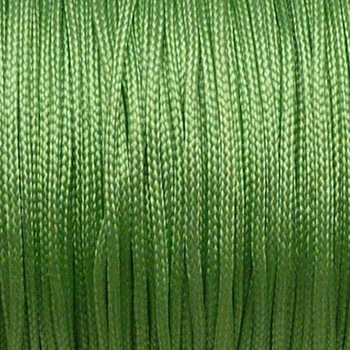 20m fil, cordon nylon tressé plat vert chartreuse 1mm brillant, satin