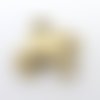 Breloque, pendentif grenouille en métal vieil or, jaune pâle 12mm 