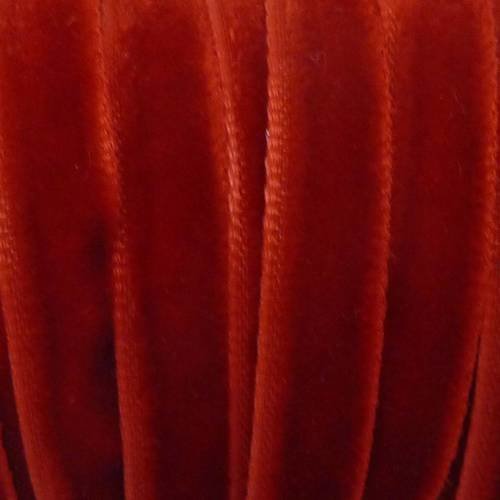 50cm ruban galon velours plat rouge 7mm de large