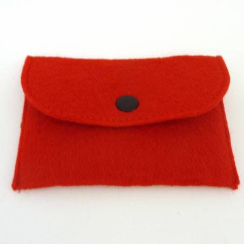 Pochette rectangulaire à customiser rouge en laine feutrée