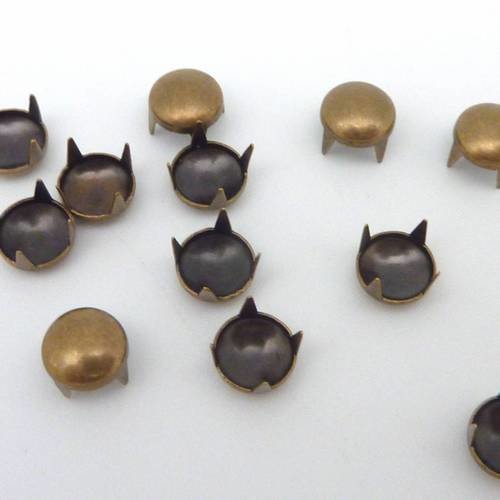 5 clous griffe rond en métal couleur bronze 6mm pour customiser