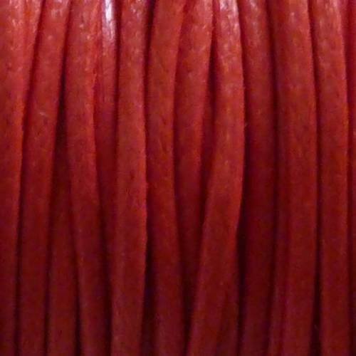 6m cordon polyester enduit 1,7mm souple imitation cuir de couleur rouge 