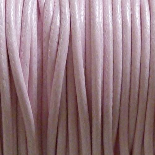 6m cordon polyester enduit 1,8mm souple imitation cuir rose pâle, rose layette 