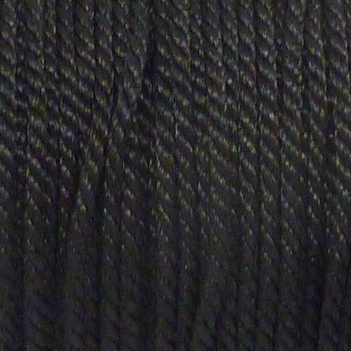 Fil polyester mouliné 3 fils de couleur noir brillant 0,9 mm