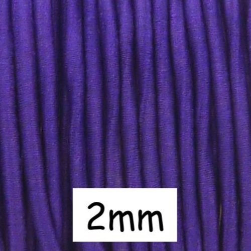 4m de fil élastique 2mm de couleur violet 2mm