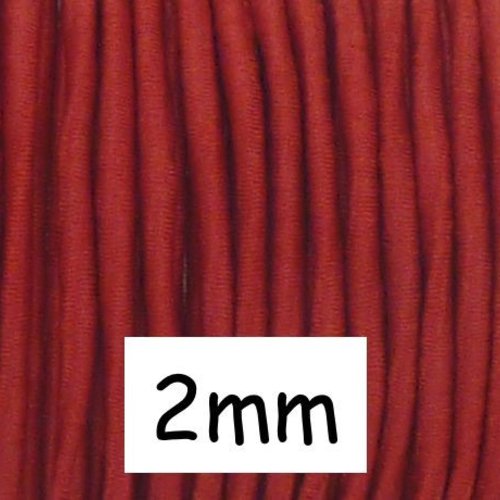 4m de fil élastique 2mm de couleur rouge