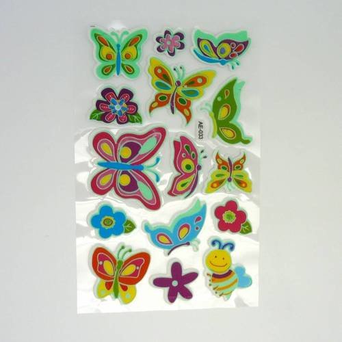 R-stickers papillon, abeille, fleur... lumineux dans la nuit 15 stickers 