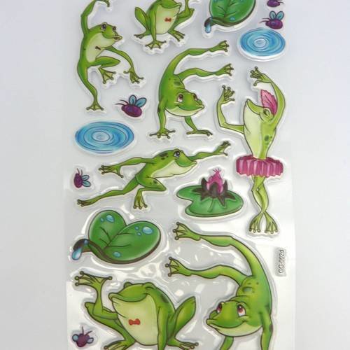 R-stickers grenouilles dans tous ses états, nénuphar - 16 stickers 