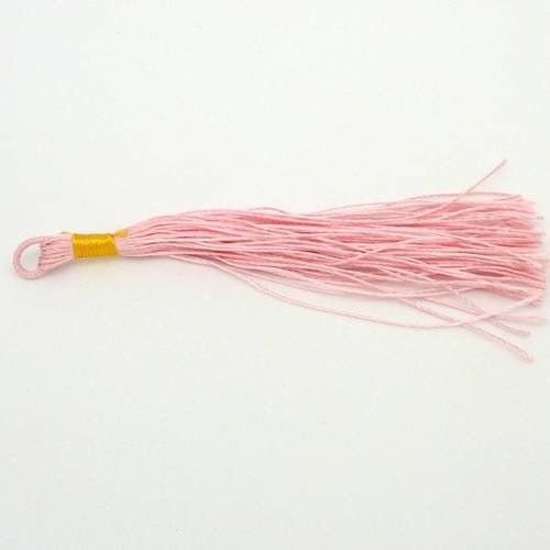 R-pompon, breloque en fil polyester rose pâle brillant petite ans 