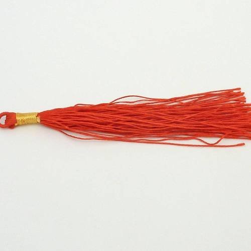 R-pompon, breloque en fil polyester rouge brillant petite anse 