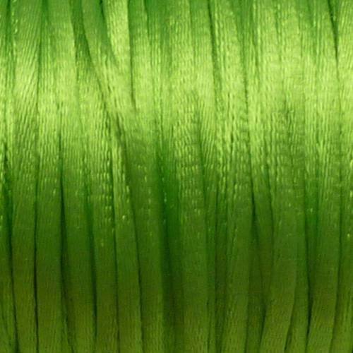 5m cordon queue de rat, ficelle chinoise vert vif quasi fluo 2mm 