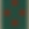 Ruban galon plat pois rouge sur fond vert bouteille 25mm large