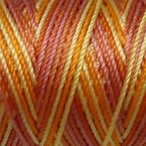 20 m fil, cordon nylon multicolore orange, rose, jaune brillant 0,8mm