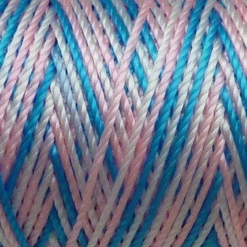 20m de fil nylon multicolore rose, blanc, bleu, turquoise 0,8mm