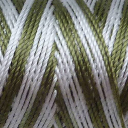 20m fil nylon multicolore vert, kaki, blanc brillant 0,8mm