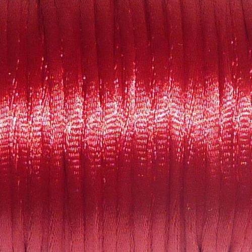 5m de fil, cordon queue de rat rouge framboise foncé brillant 2mm 