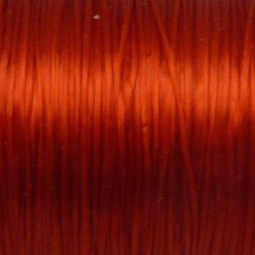 2m de fil nylon élastique rouge transparent 0,5mm 