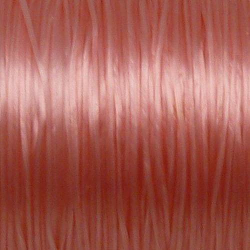 2m de fil nylon élastique rose transparent 0,5mm