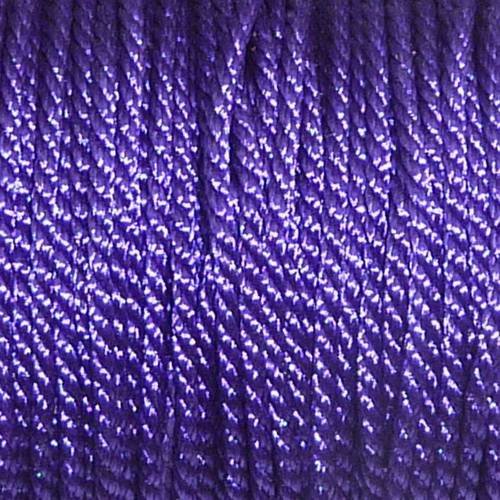 R-fil polyester mouliné 3 fils de couleur violet foncé brillant 0,9 mm 