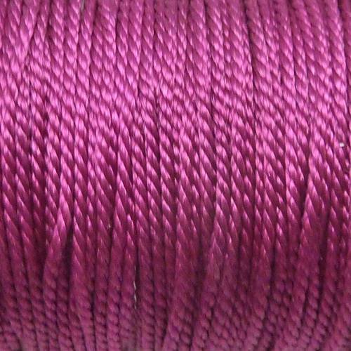 1m fil polyester mouliné 3 fils de couleur rose fuschia brillant 0,9 mm