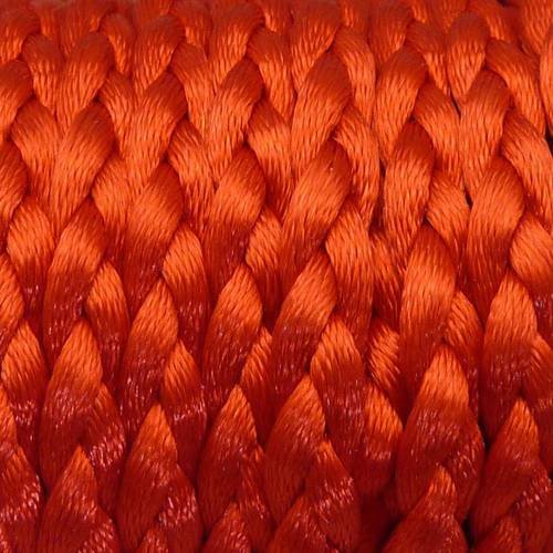 Cordon queue de rat, ficelle chinoise tressée rouge brillant 3,5m