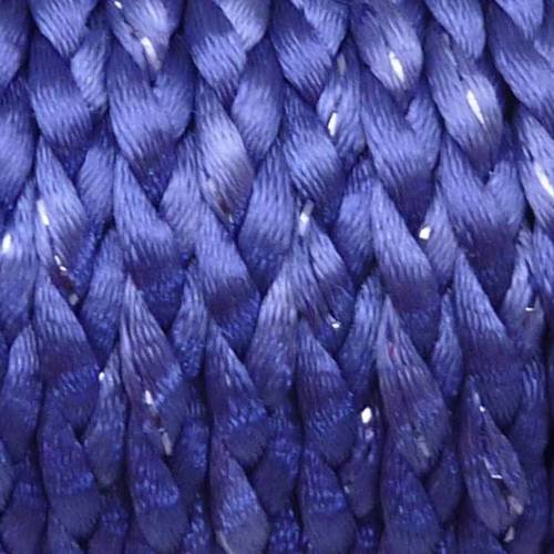Cordon queue de rat tressée violet argenté brillant 3,5mm