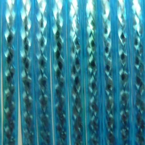 Fil scoubidou, cordon de plastique bleu reflet brillant 1,2 mm