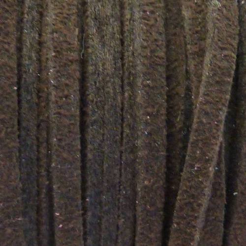 2m cordon plat daim synthétique marron 2,5mm