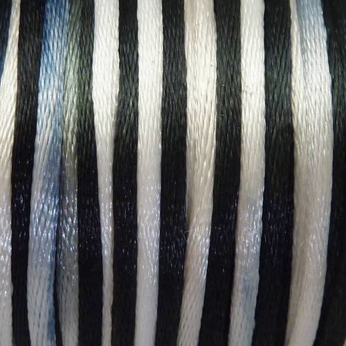 R-fil cordon queue de rat multicolore dégradé de noir, gris brillant 2 