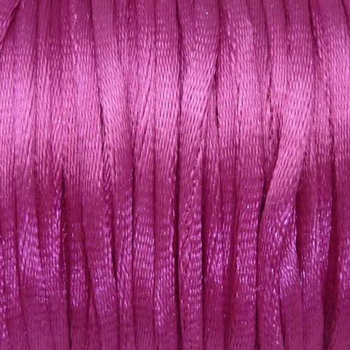 5m de fil, cordon queue de rat ou ficelle chinoise rose fuchia 2mm