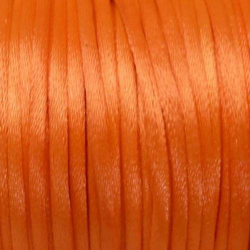 5m de fil, cordon ficelle chinoise 2mm orange fluo brillant 