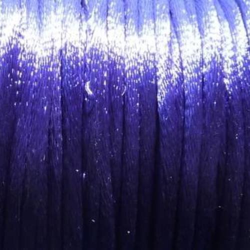 5m cordon queue de rat 2mm de couleur violet, bleu persan brillant 