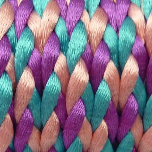 Cordon queue de rat ou ficelle chinoise tressée rose, violet, bleu
