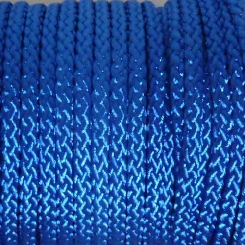 1m cordon polyester 2mm de couleur bleu électrique brillant 2mm