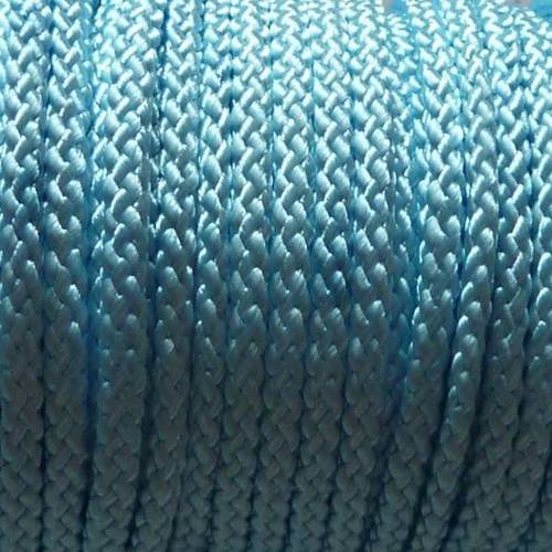 1m cordon polyester 2mm de couleur bleu pâle, layette brillant 2mm 