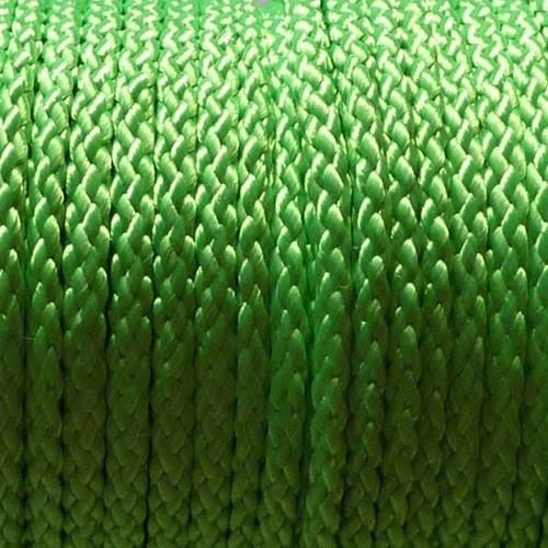 1m cordon polyester 2mm de couleur vert fluo brillant 2mm 